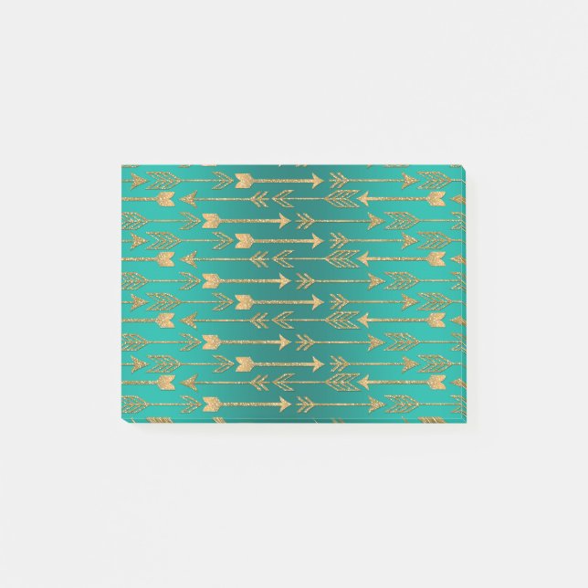 Bloco Post-it Trendy foz-dourado-brilho flecha tribal (Frente)