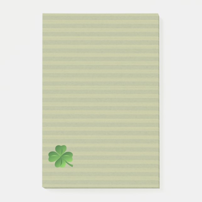 Bloco Post-it Trevo da Sorte Irlandês Elegante e Tendência (Frente)