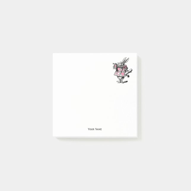 Bloco Post-it Tribunal do Coelho Branco Trumpeter Alice no País  (Frente)