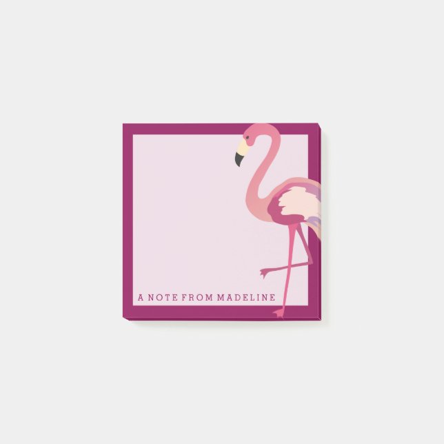 Bloco Post-it Tropical | Watercolor Flamingo (Frente)