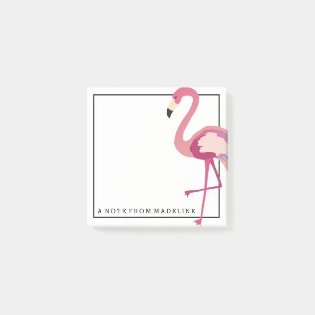Bloco Post-it Tropical | Watercolor Flamingo (Frente)