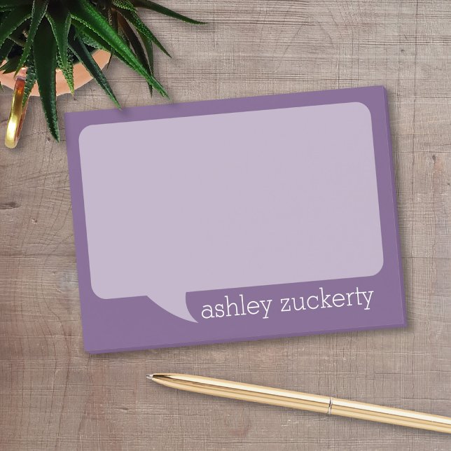 Bloco Post-it Um Bolha de Conversação com Nome Personalizado (Personalized post it notes with low quantity. Add your personal touch.)