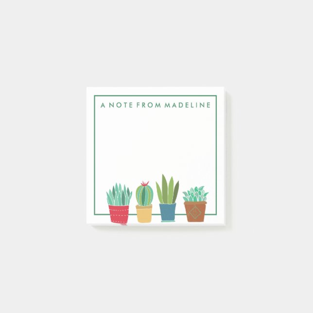 Bloco Post-it Uma multidão de cactus (Frente)