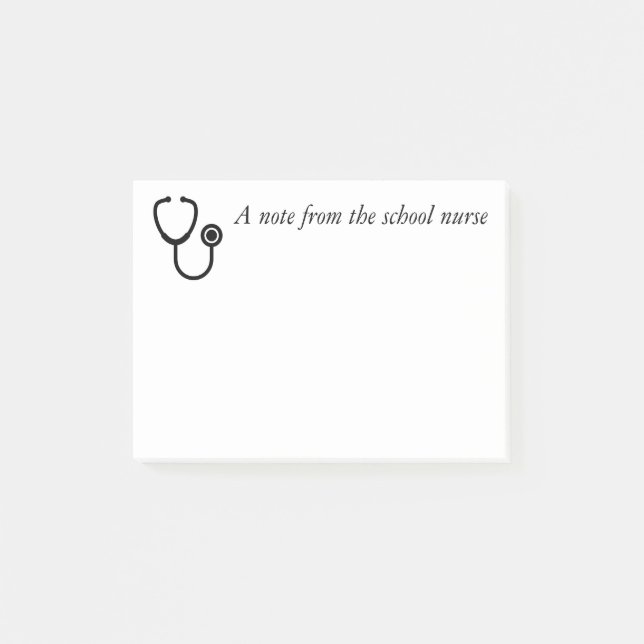 Bloco Post-it Uma nota da enfermeira da escola (Frente)