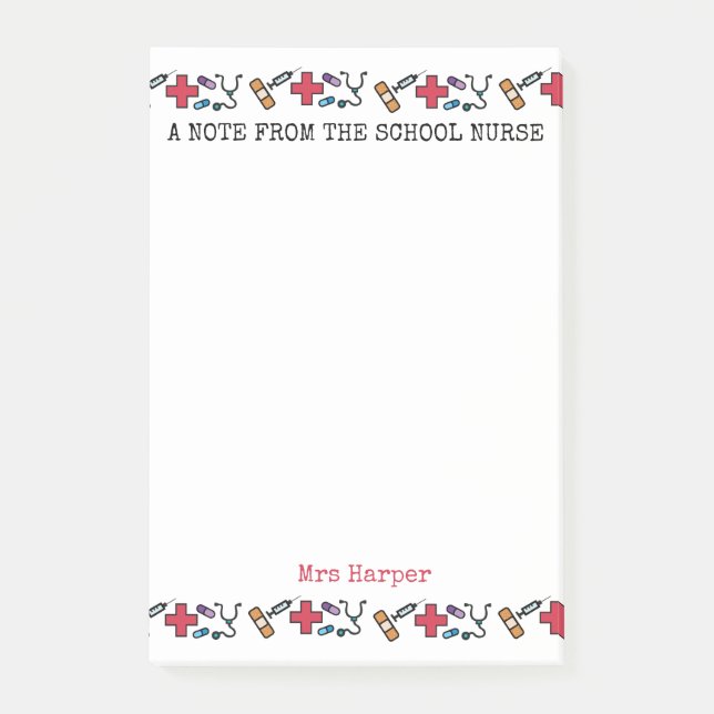 Bloco Post-it Uma nota do bonito personalizado enfermeira da (Frente)