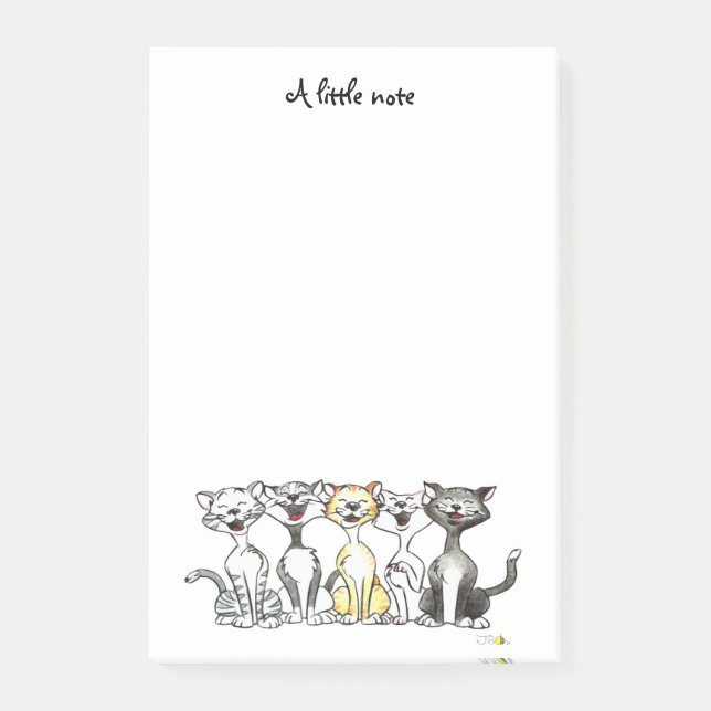 Bloco Post-it uma nota pequena (gatos bonitos do canto) (Frente)