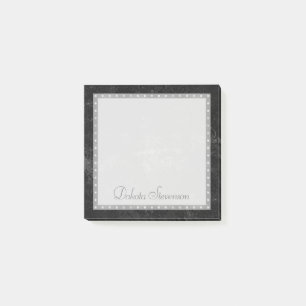 Bloco Post-it Velvety Onyx Damask   Preto Vampiro Personalizado