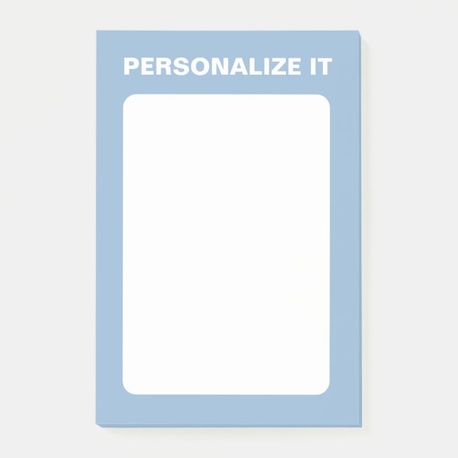Bloco Post-it Versátil Personalizado Moderno Azul Airy (Frente)