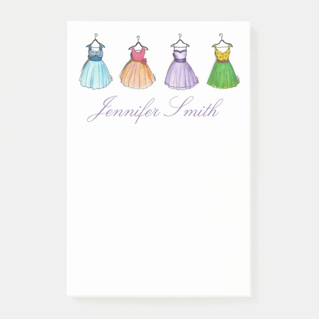 Bloco Post-it Vestidos do Baile de formatura bonito Retro Fashio (Frente)