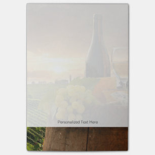 Bloco Post-it Vinho branco com o tambor no vinhedo em Chianti