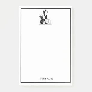 Bloco Post-it Vintage Art Deco Lady With Pearls Blam White