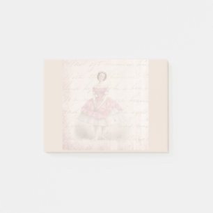 Bloco Post-it Vintage Ballerina Girl in a Pink Tutu