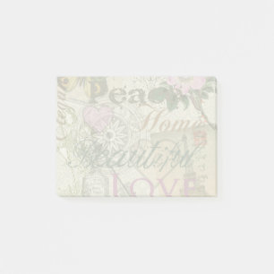 Bloco Post-it Vintage Peace Home Belo Amor