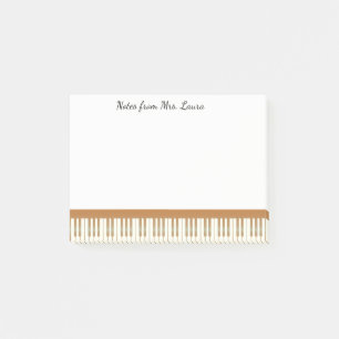 Bloco Post-it Vintage Piano Keyboard Music para Pianista