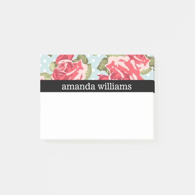 Bloco Post-it Vintage Pink Rose (Frente)