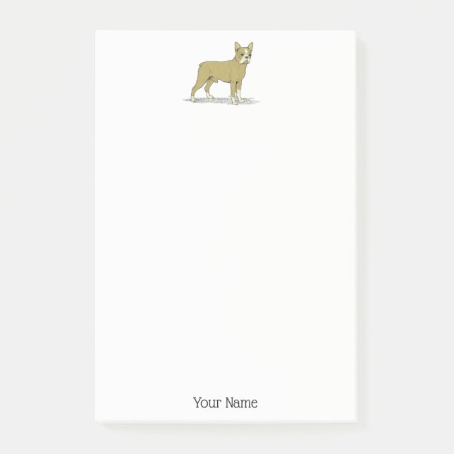 Bloco Post-it Vintage Stylized French Bulldog C (Frente)