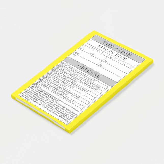 Bloco Post-it Violação falsa (Inclinado)