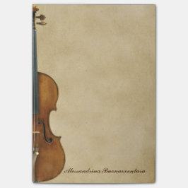 Bloco Post-it Violino no nome customizável do olhar do