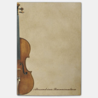 Bloco Post-it Violino no nome customizável do olhar do
