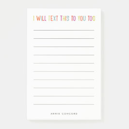 Bloco Post-it Vou enviar isto para você também divertido alinhad