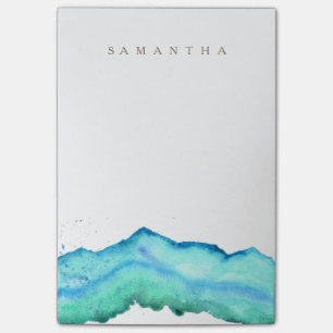 Bloco Post-it Watercolor Montanha   Nome personalizado