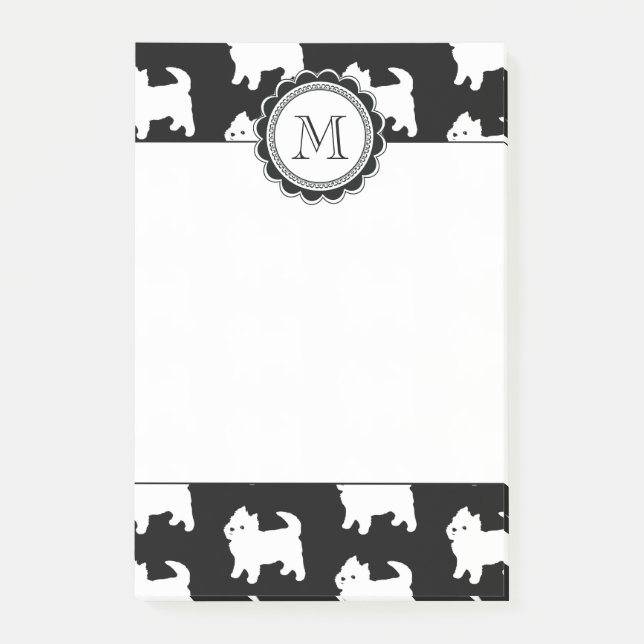 Bloco Post-it Westie pequeno bonito - terrier brancos de (Frente)