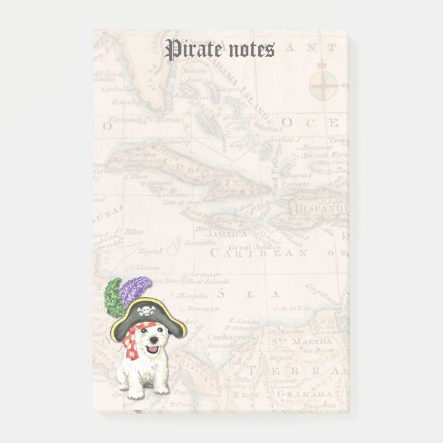 Bloco Post-it Westie Pirate (Frente)