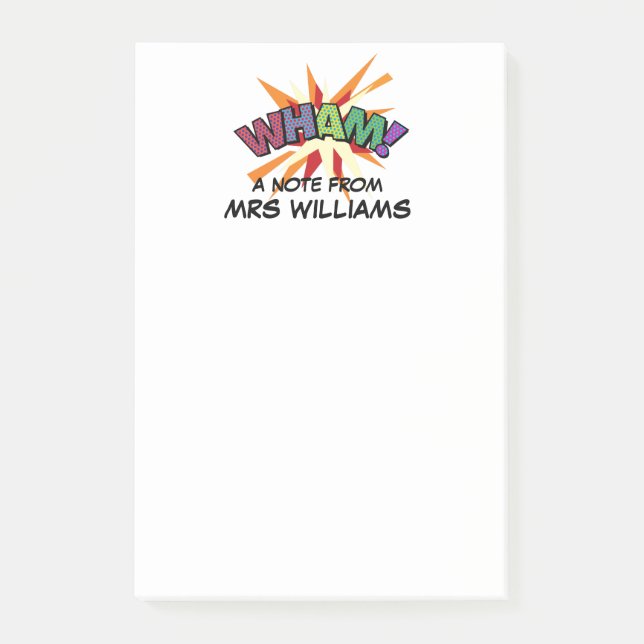 Bloco Post-it WHAM Diversão Personalizada Moderna (Frente)