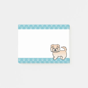 Bloco Post-it Wheaten Norfolk Terrier Cartoon Dog & Blue Borders
