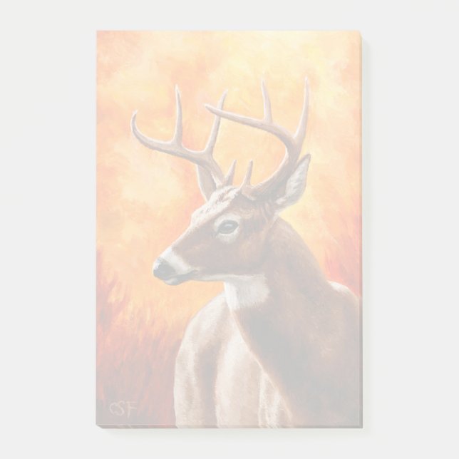 Bloco Post-it Whitetail Deer Trophy Buck Head (Frente)