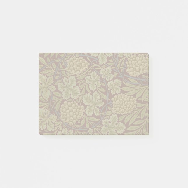 Bloco Post-it William Morris Vine Grape Red Green Art (Frente)