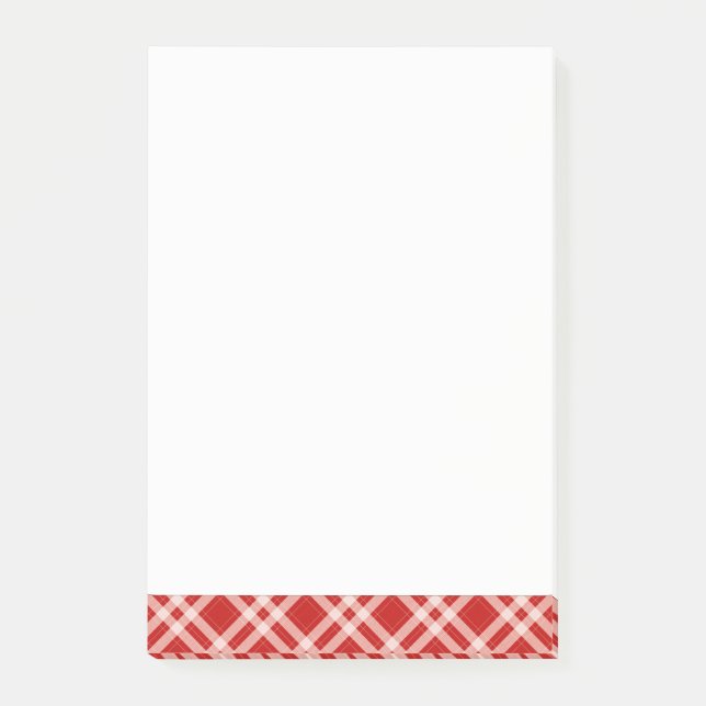 Bloco Post-it Xadrez em vermelho (Frente)