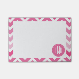 Bloco Post-it Ziguezague de Chevron Ombre do rosa quente