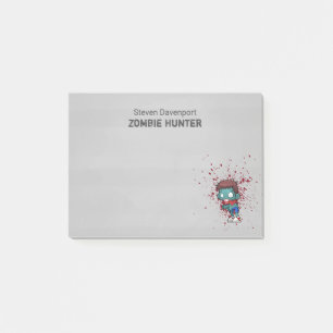 Bloco Post-it Zombie Hunter com Splatter Legal
