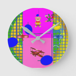 Blocos cor-de-rosa brilhantes no relógio de parede