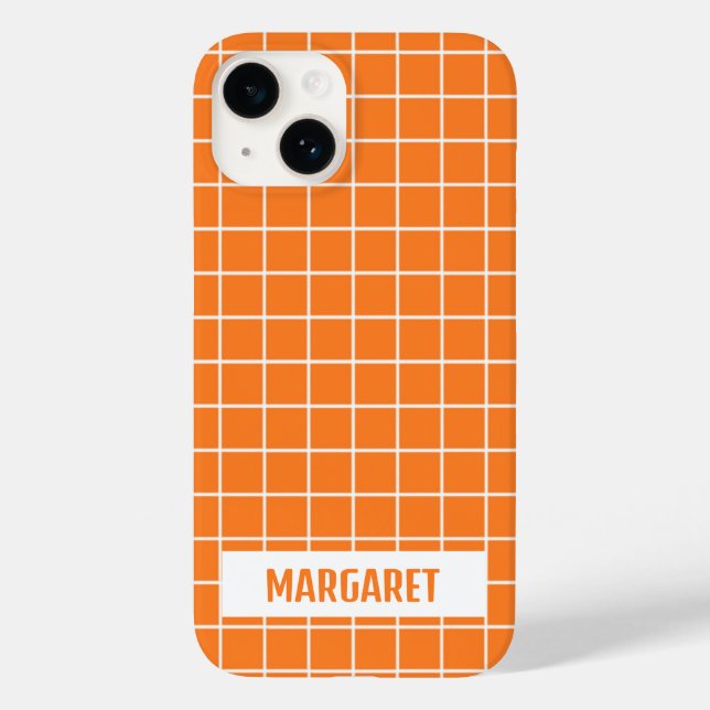 Blocos de azulejo laranja e branco personalizados (Verso)