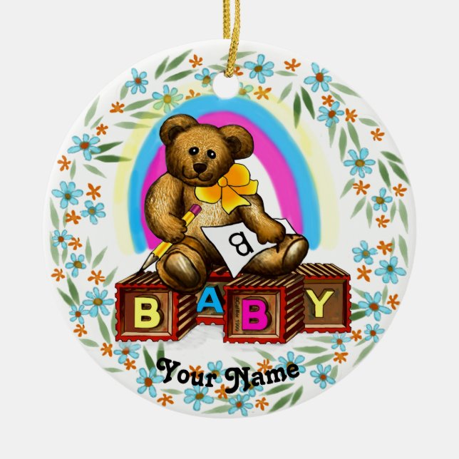 Blocos de Bebê Urso Enfeite (Frente)