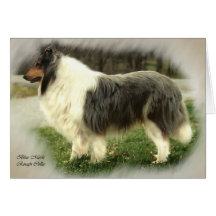 Blocos de Cartões de Arte de Collie Rough Blue Mer