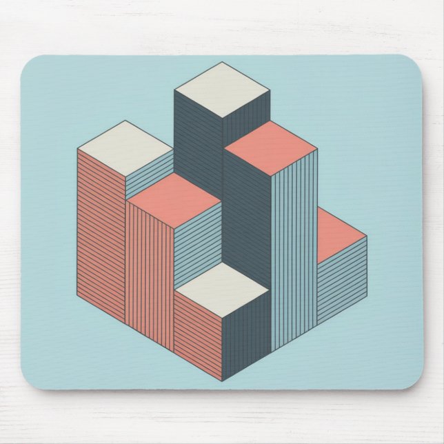 Blocos de Cidade Isométrica Vetor Mousepad (Frente)