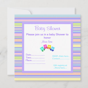 BLOCOS DE CONVITE DE CHÁ DE FRALDAS DE ESTRIÉGIA P