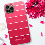 Blocos de cores monocromáticas, cor rosa magenta s<br><div class="desc">Capa de telefone de célula simples, chic, projetada com blocos de cor monocromáticos ou faixas em magenta a tons cor-de-rosa e personalizada com um nome, monograma ou texto personalizado. OPÇÕES: O exemplo é mostrado no modelo do iPhone 14 e no estilo Mal possível — outros modelos de telefone e o...</div>