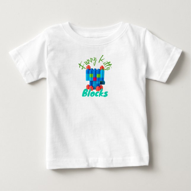 Blocos de Gatinho Engraçado de Camisa T (Frente)