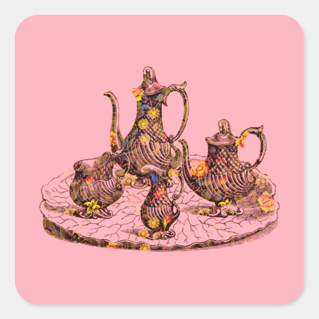 Blocos de safra em adesivos decorativos cor-de-ros (Frente)