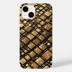 Blocos Geométricos de Brilho Dourado 3D Modernos L