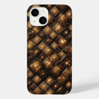 Blocos Geométricos de Brilho Dourado 3D Modernos L