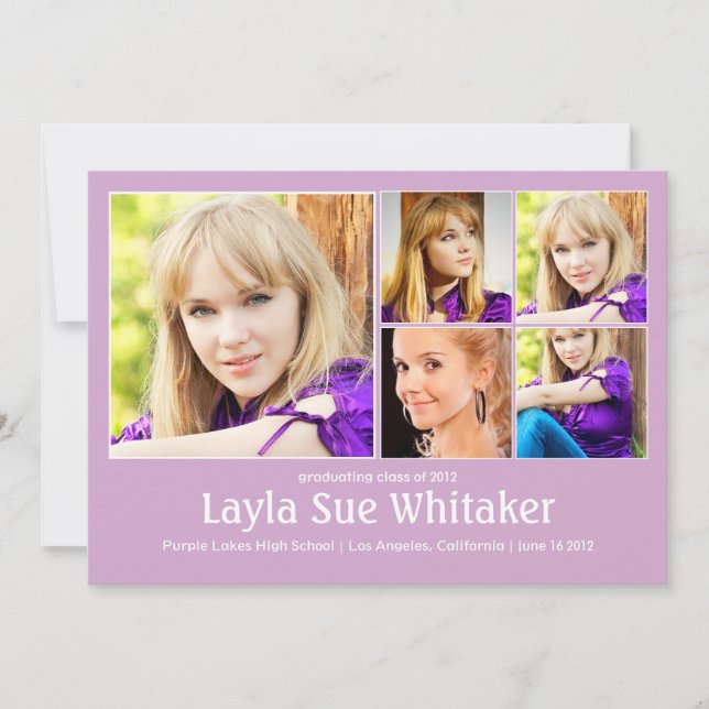 Blocos Modernos em Anúncio de Graduação Roxo (Frente)