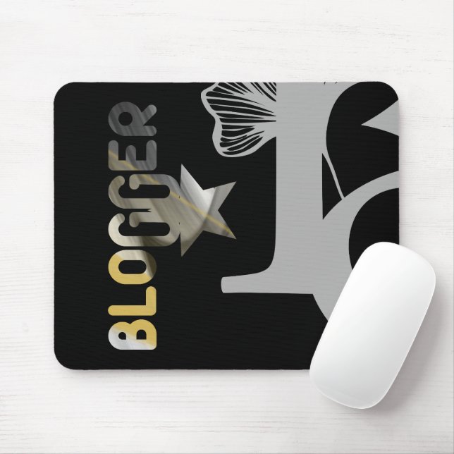 BLOGGER Mousepad Trend Abstrato Art Black White (Com mouse)