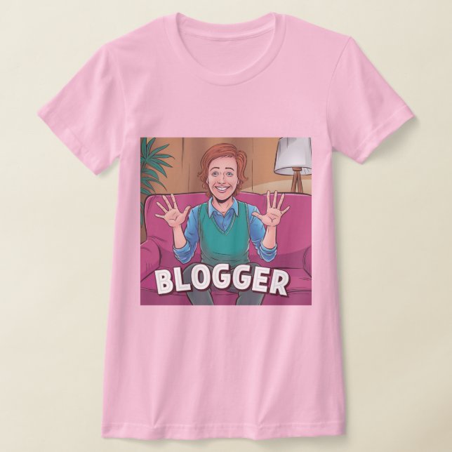 Blogueira de mulheres, camiseta rosa (Postura )