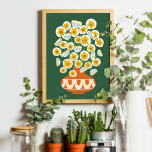 Blogues brancos do médio no Terracotta Vase Poster