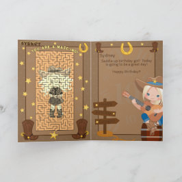 Blonde Girls A-Maze-ing Cowgirl Cartão de Aniversá